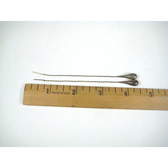 Sterling Silver Long Teardrop Dangle Chain Earrings 925 Post Party Cocktail - Picture 2 of 6